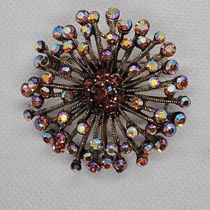 ROM Royal Ontario Museum Aurora Borealis Rhinestone Starburst Brooch READ